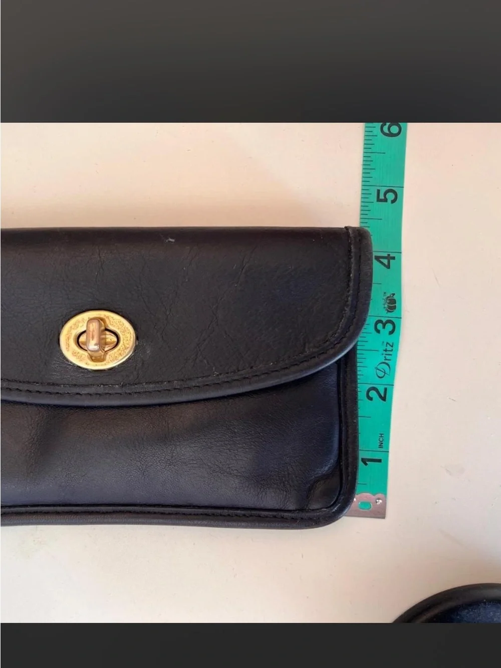 Coach Black Leather wallet with Gold Turnlock
